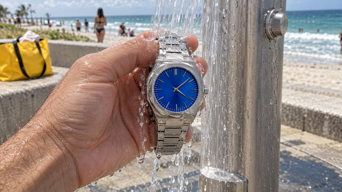 Atlantic Blue watch rinsed at Miami beach
