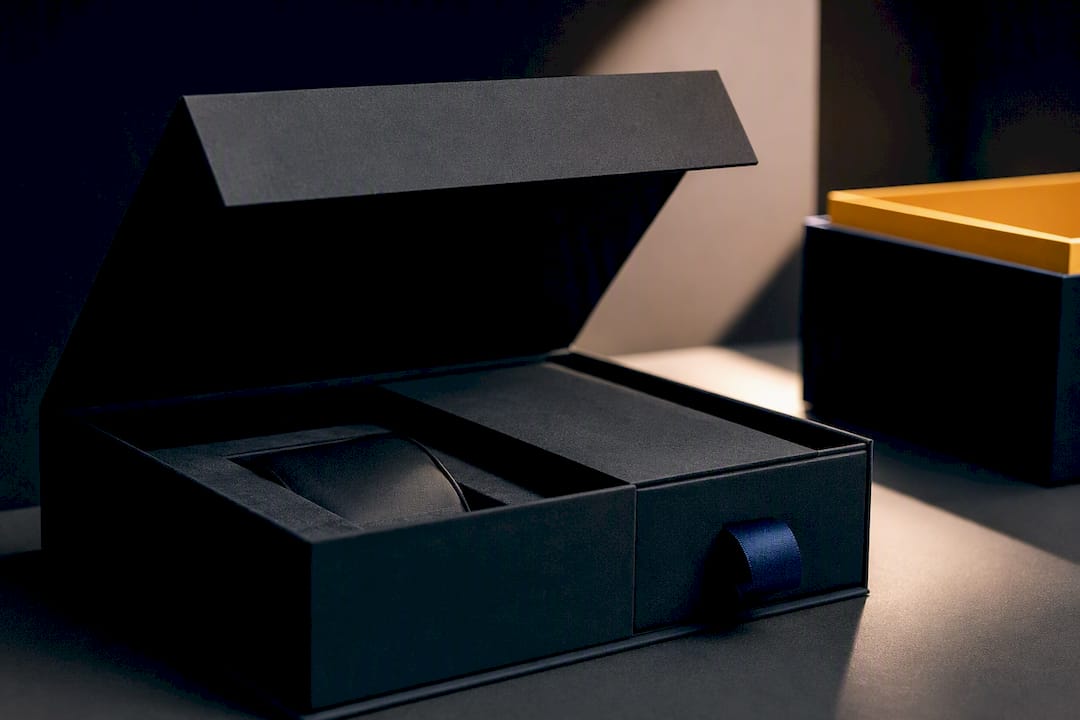 Premium rigid gift box with layered interior