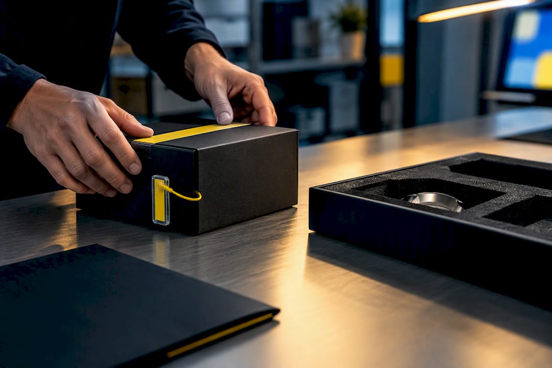 Export carton prepared for customs clearance