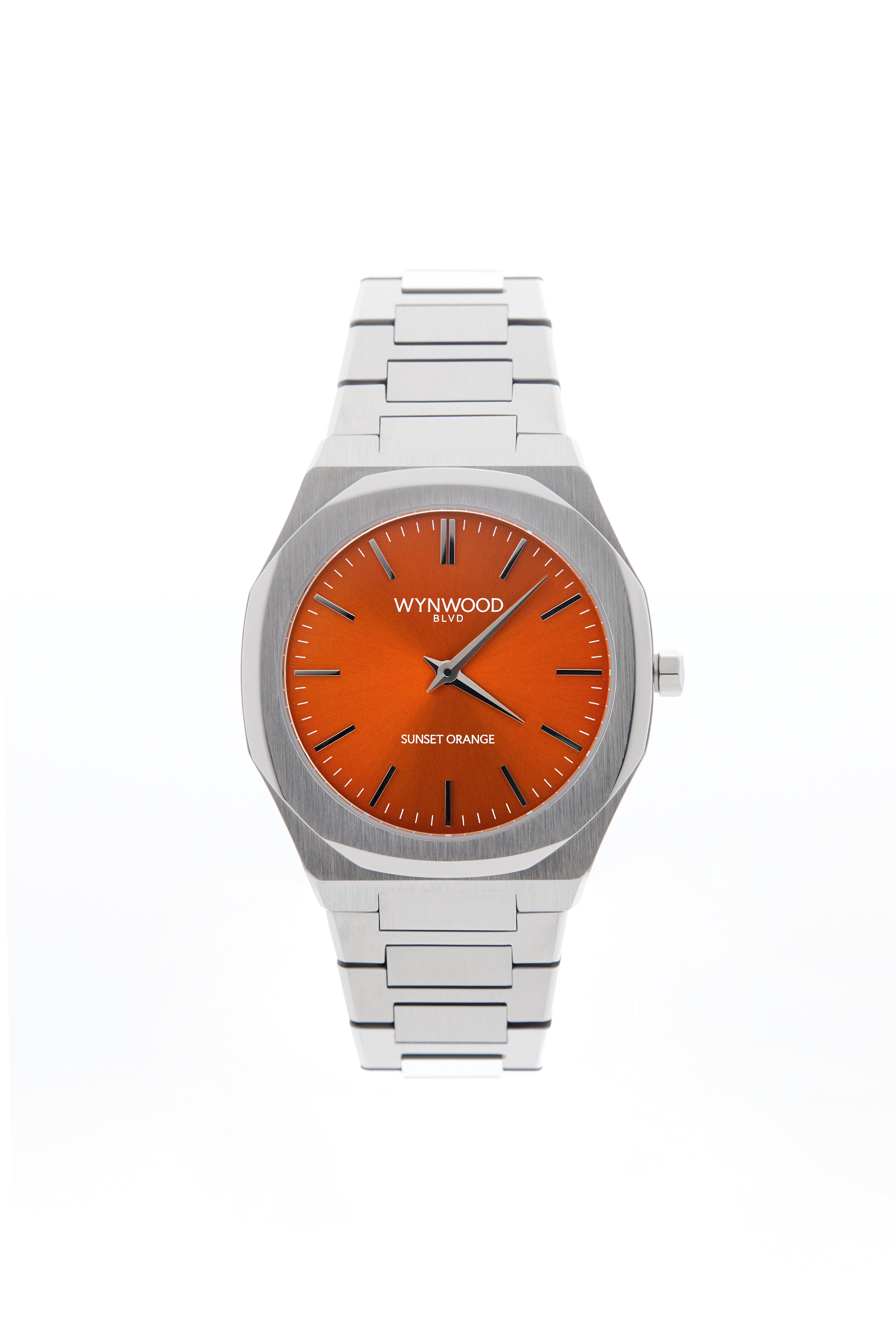 WYNWOOD BLVD Signature Watch – Sunset Orange Dial | 36 mm Automatic Stainless Steel Miami Inspired