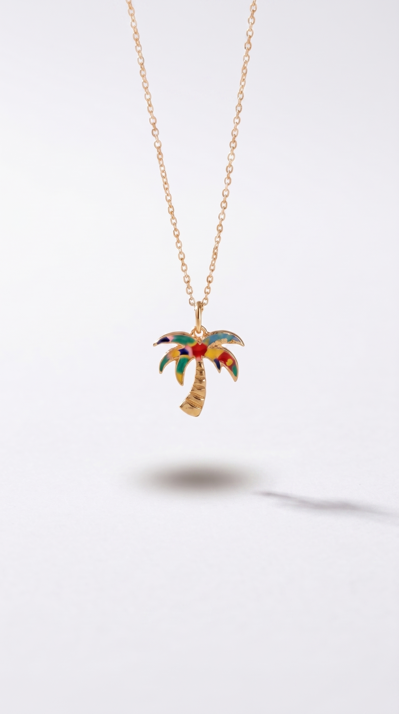 WYNWOOD BLVD Palm Tree Charm – Gold Signature Painted | Stainless Steel Miami Inspired Pendant
