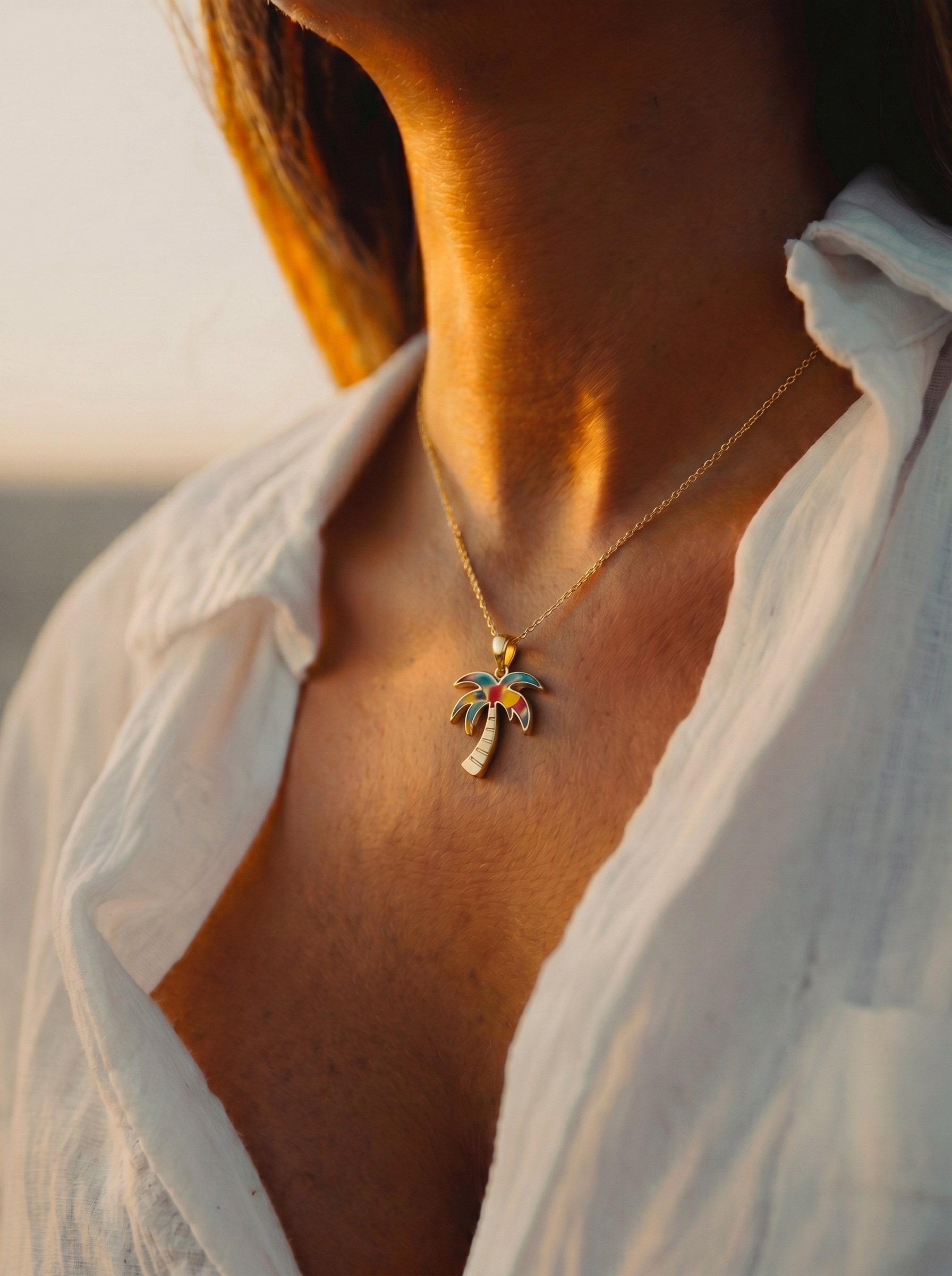 WYNWOOD BLVD Palm Tree Charm – Gold Signature Painted | Stainless Steel Miami Inspired Pendant